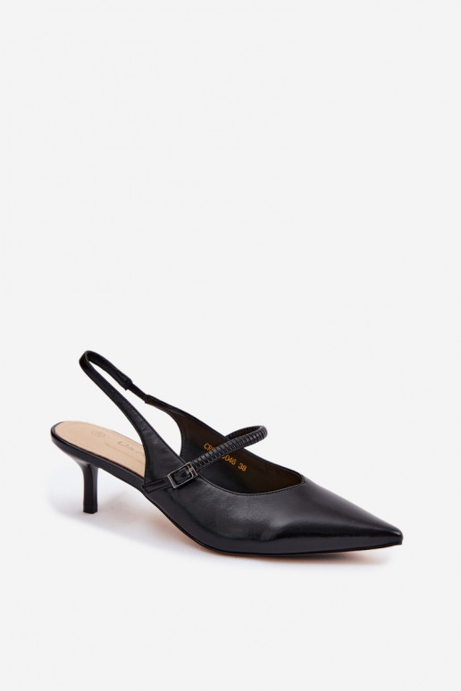  Obuv Elegantní sandály na vysokém podpatku s popruhy D&A CR61-3046 Černé