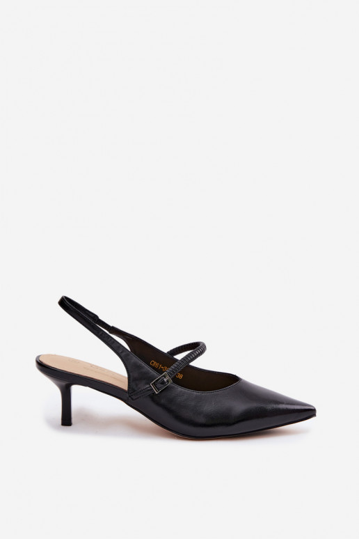  Obuv Elegantní sandály na vysokém podpatku s popruhy D&A CR61-3046 Černé