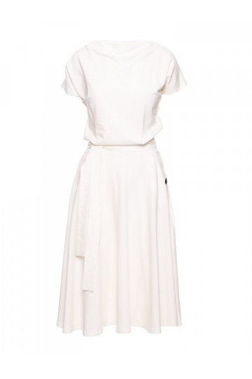 Krémové rozšířené šaty 2
