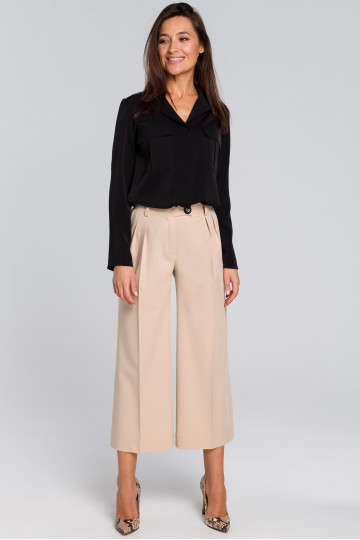 S139 Kalhoty culottes - pískové