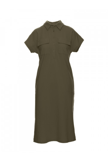 Safari šaty s klopovými kapsami - khaki 2