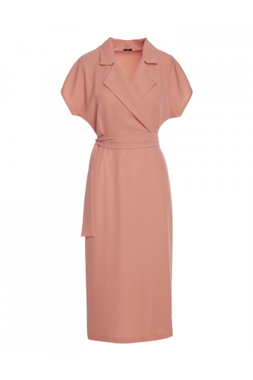 Růžová šaty s páskem 2