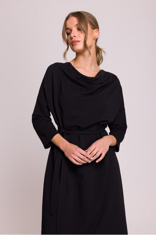 Černé oversized pletené šaty