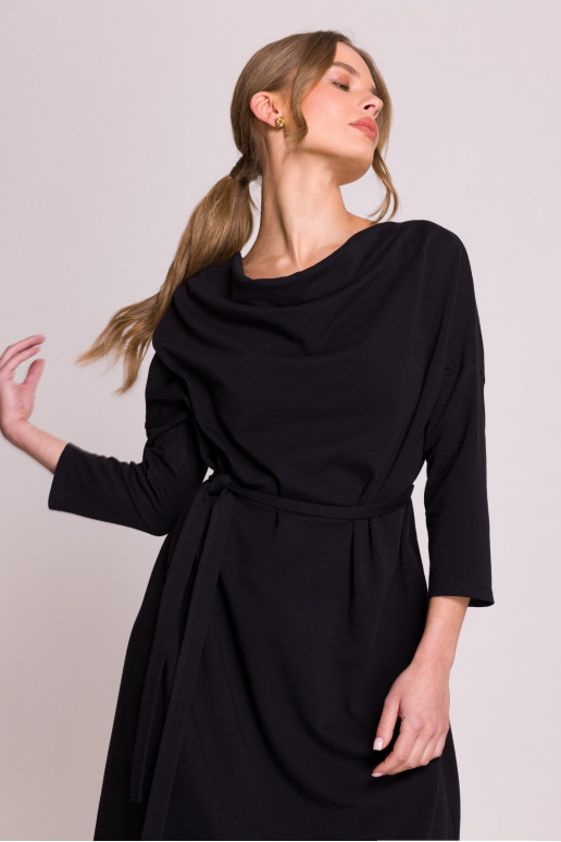 Černé oversized pletené šaty