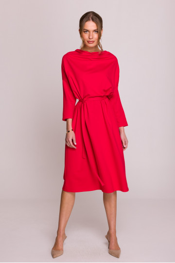 Červené oversized pletené šaty