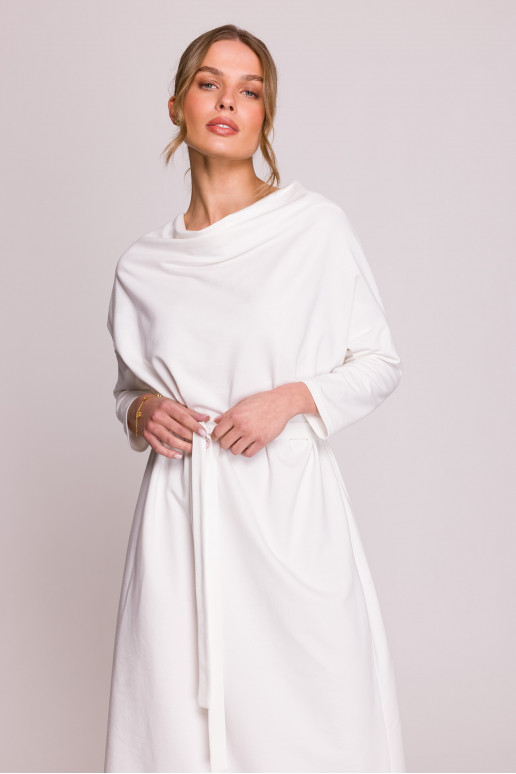Ekrú oversized pletené šaty