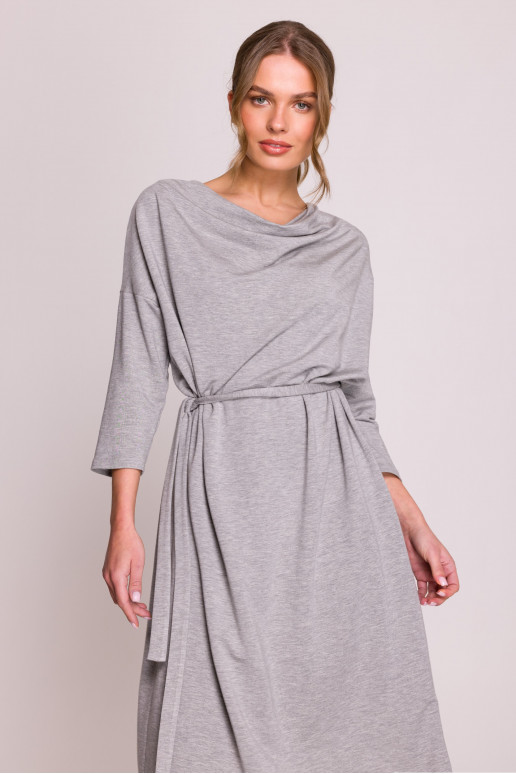 Šedé oversized pletené šaty