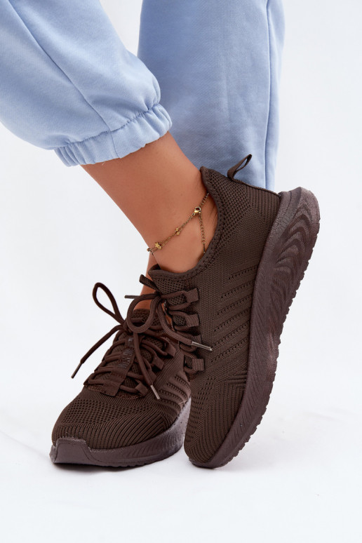  Slip-on vzor tenisky   Big Star UU274055 Czekoladowe