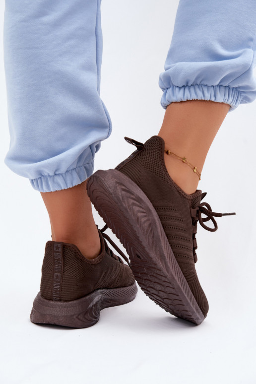  Slip-on vzor tenisky   Big Star UU274055 Czekoladowe