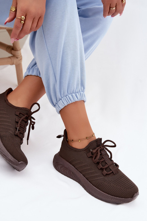  Slip-on vzor tenisky   Big Star UU274055 Czekoladowe