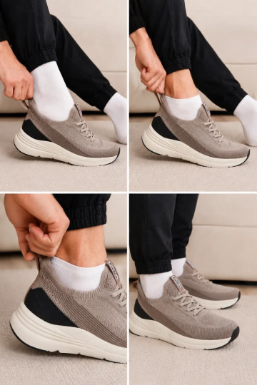 tenisky   Tenisky Slip-on vzor s platformou Kobbo 102421 béžové