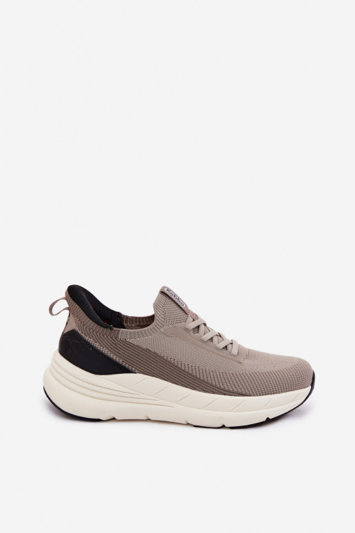 tenisky   Tenisky Slip-on vzor s platformou Kobbo 102421 béžové