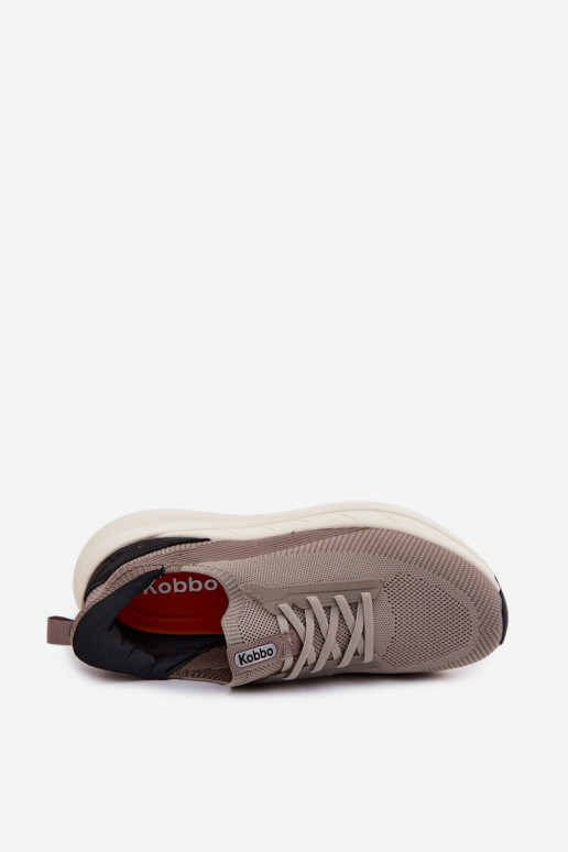 tenisky   Tenisky Slip-on vzor s platformou Kobbo 102421 béžové