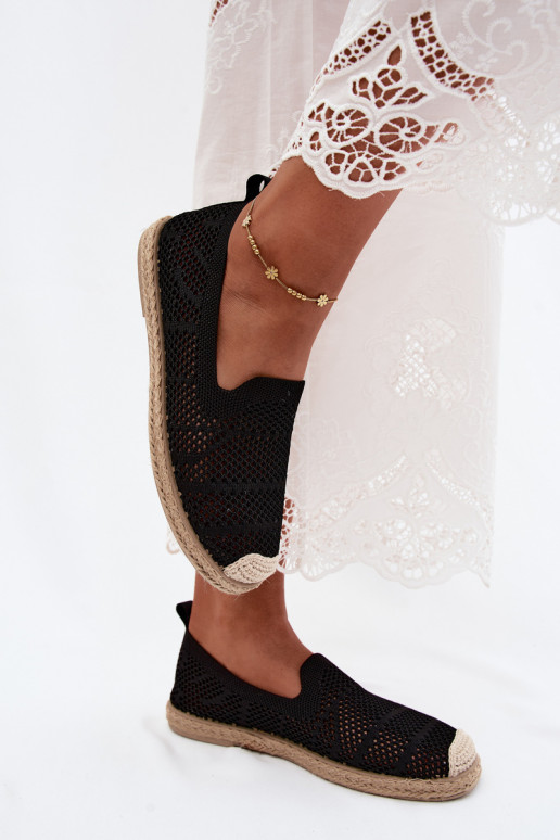 Ažurové espadrilky   Černé Candessa