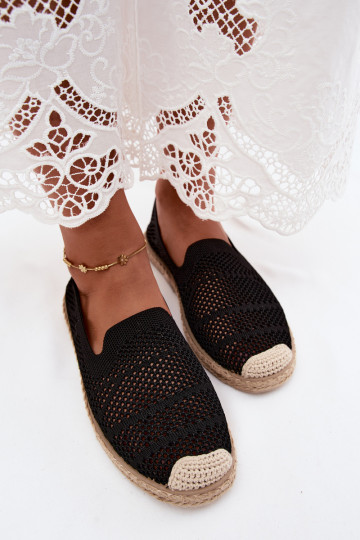 Ažurové espadrilky   Černé Candessa 2
