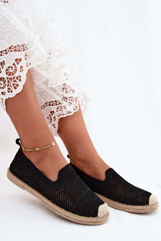Ažurové espadrilky   Černé Candessa