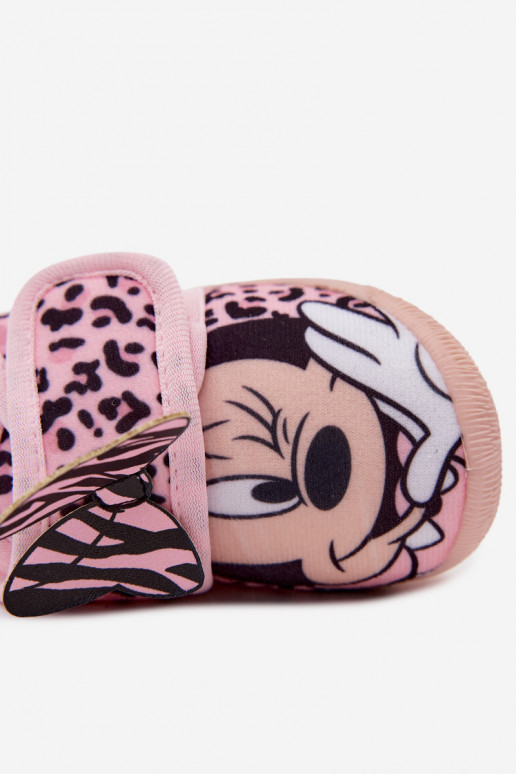 Pantofle pro děti se samolepicími uzávěry MINNIE MOUSE růžová Serafina