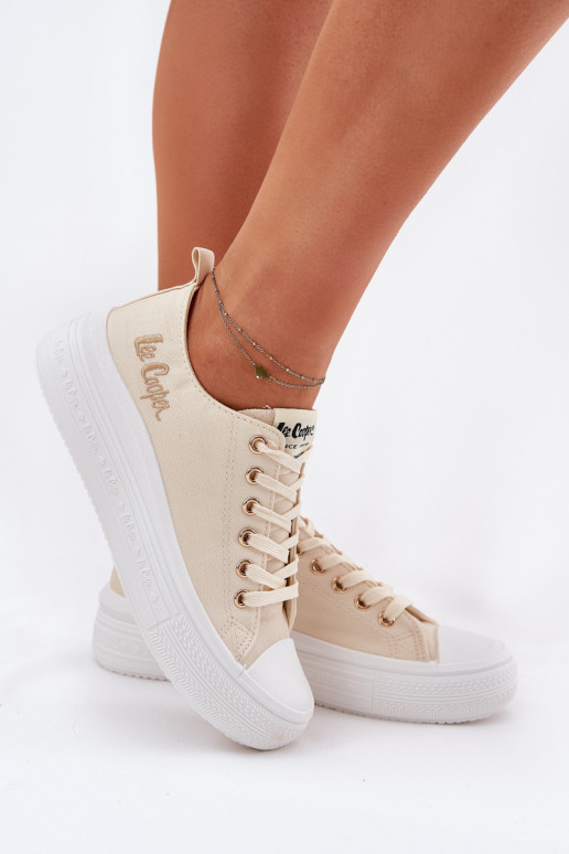 Ležérní obuv s platformou Lee Cooper LCW-24-44-2464L béžové