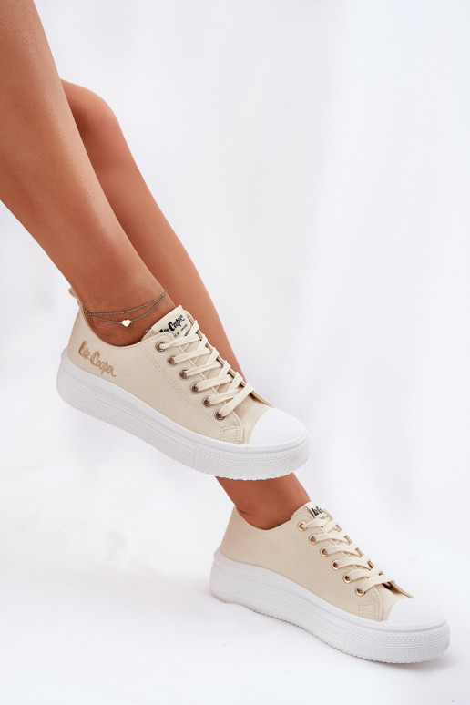 Ležérní obuv s platformou Lee Cooper LCW-24-44-2464L béžové