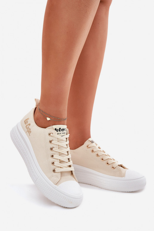 Ležérní obuv s platformou Lee Cooper LCW-24-44-2464L béžové