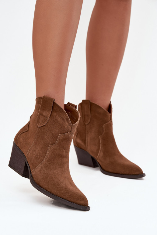 Slip-on vzor Boty v kovbojském stylu  Z Naturalnego Zamszu hnědáBeretta
