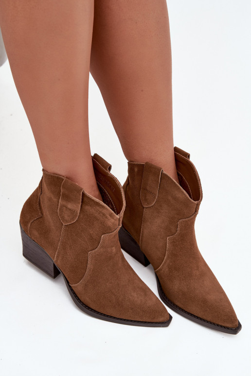 Slip-on vzor Boty v kovbojském stylu  Z Naturalnego Zamszu hnědáBeretta
