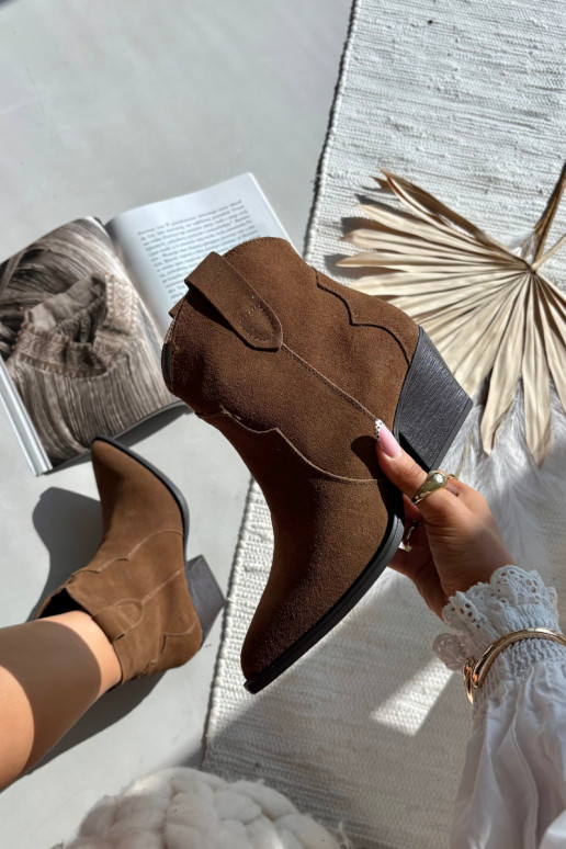 Slip-on vzor Boty v kovbojském stylu  Z Naturalnego Zamszu hnědáBeretta