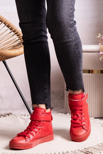 Red high-top sneakers made...