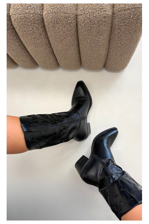 dlouhé boty kovbojský styl  s podpatky Eko  Černé Jarissa