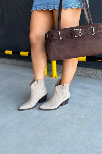 Slip-on vzor Boty v kovbojském stylu  Z Naturalnego Zamszu slonová kost Beretta 2