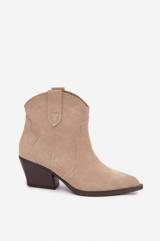 Slip-on vzor Boty v kovbojském stylu  Z Naturalnego Zamszu slonová kost Beretta