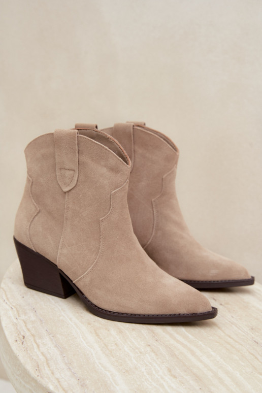 Slip-on vzor Boty v kovbojském stylu  Z Naturalnego Zamszu slonová kost Beretta