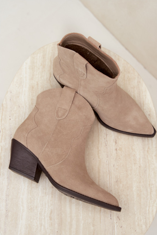 Slip-on vzor Boty v kovbojském stylu  Z Naturalnego Zamszu slonová kost Beretta