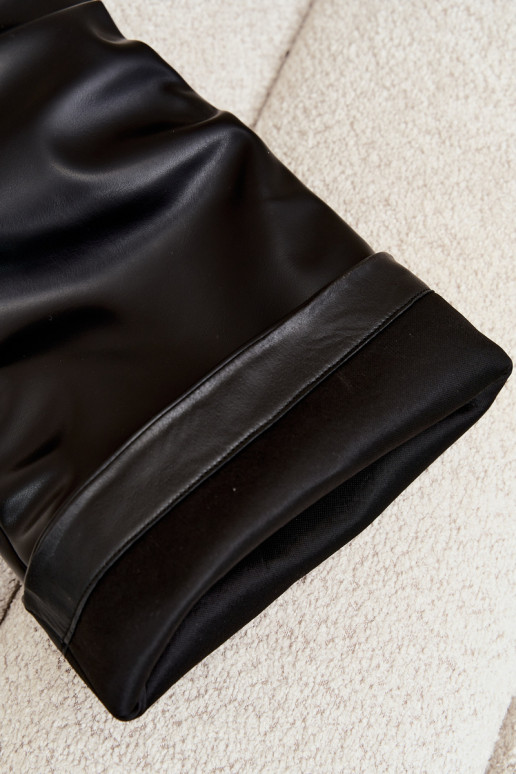 dámské dlouhé boty s podpatky Slip-on vzor z ekologické kůže Černé Anica