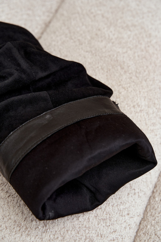  dlouhé boty Kitten Heel Slip-on vzor ze semiše Černé Lowen