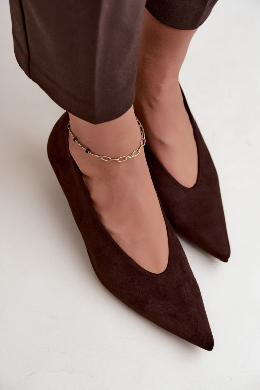 Semišové boty Kitten Heel Czekoladowe Nuretta