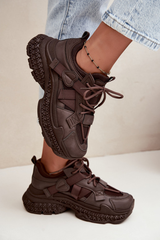 Tenisky s pruhy   Czekoladowe Ellery