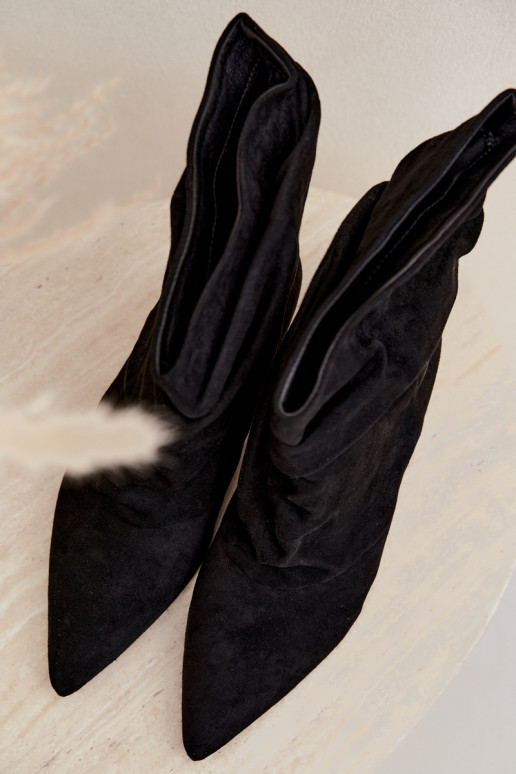 Slip-on vzor Dřeváky Typu Slouchy s podpatky Černé Farren