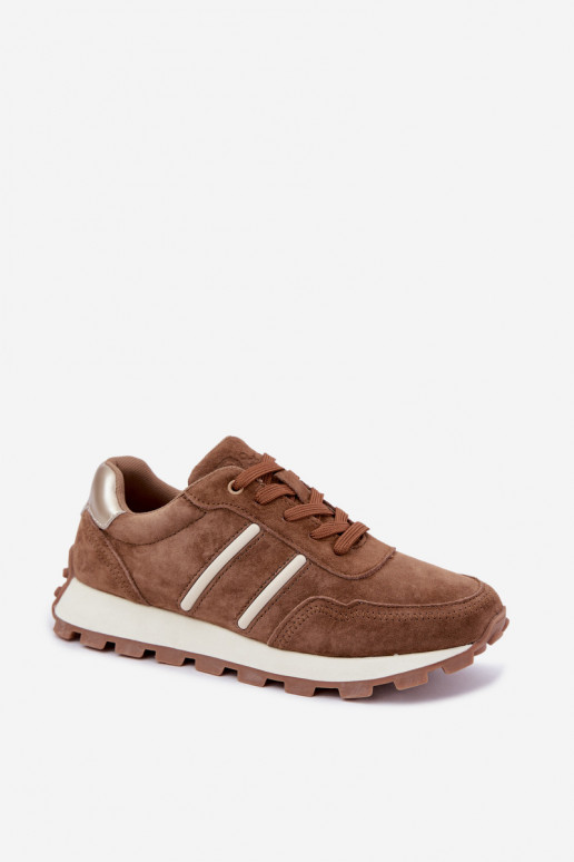 Tenisky Z Naturalnego Zamszu D&A LR62-7101 Camel