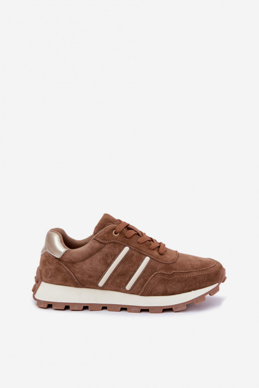 Tenisky Z Naturalnego Zamszu D&A LR62-7101 Camel