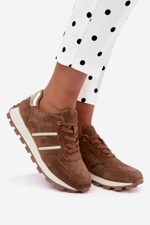 Tenisky Z Naturalnego Zamszu D&A LR62-7101 Camel