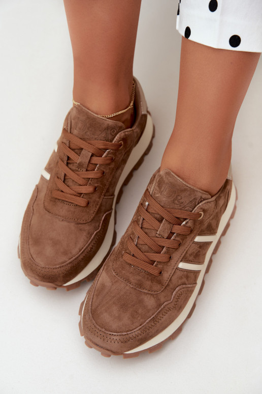 Tenisky Z Naturalnego Zamszu D&A LR62-7101 Camel