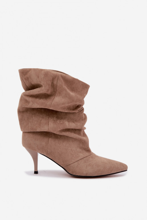 Slip-on vzor Dámské podpatky Typu Slouchy s tenkými podpatky béžové Harissa
