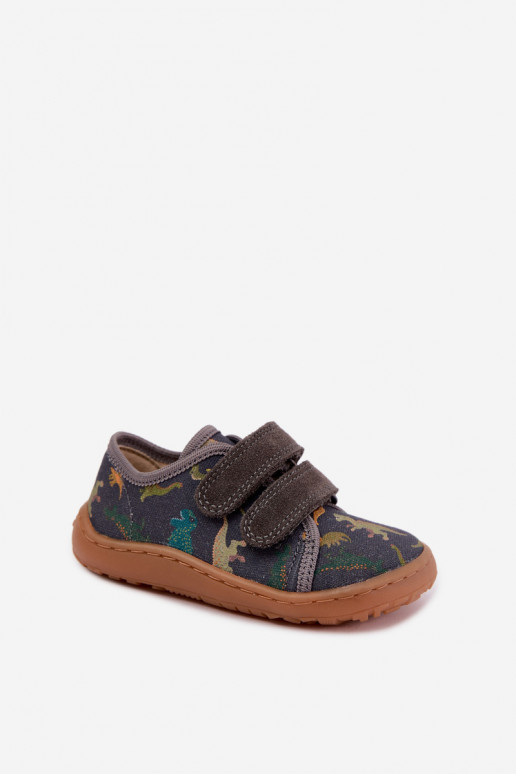 Pantofle Dětské Barefoot  Froddo Canvas G1700440-31 šedá