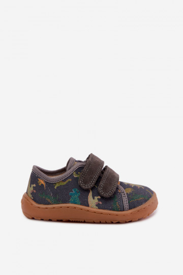 Pantofle Dětské Barefoot  Froddo Canvas G1700440-31 šedá 2