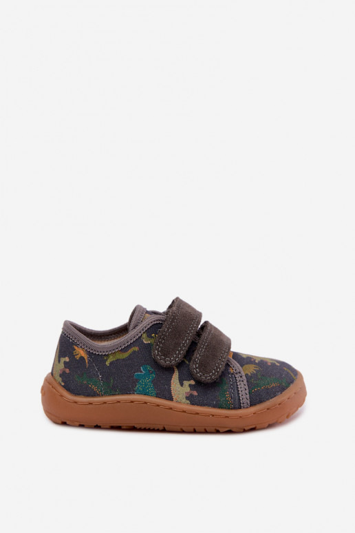 Pantofle Dětské Barefoot  Froddo Canvas G1700440-31 šedá