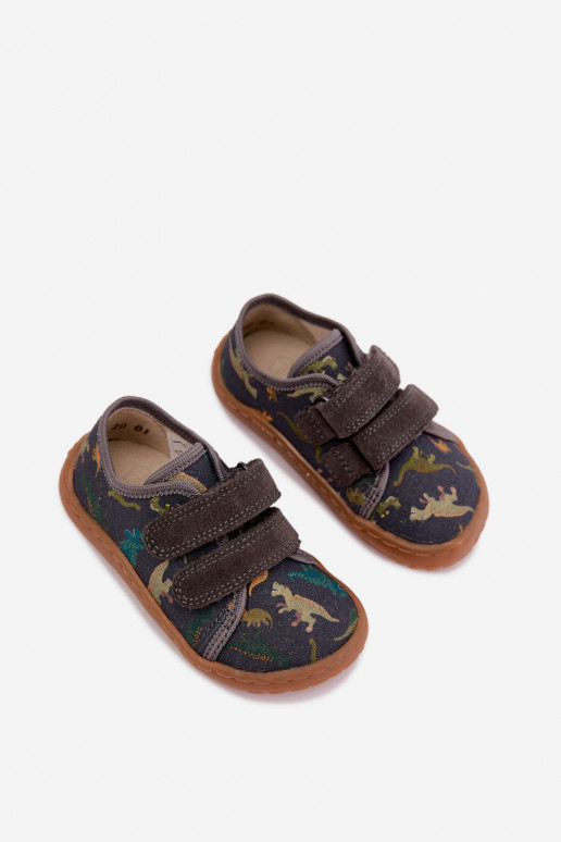 Pantofle Dětské Barefoot  Froddo Canvas G1700440-31 šedá