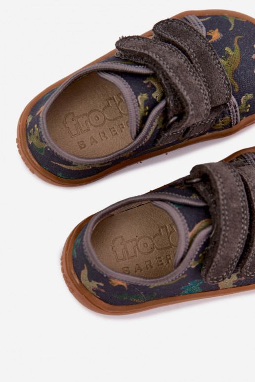 Pantofle Dětské Barefoot  Froddo Canvas G1700440-31 šedá