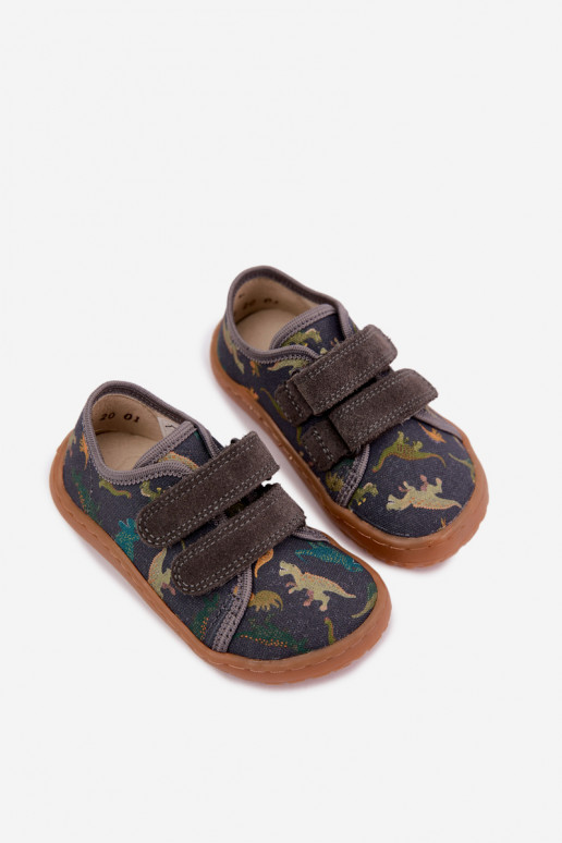 Pantofle Dětské Barefoot  Froddo Canvas G1700440-31 šedá