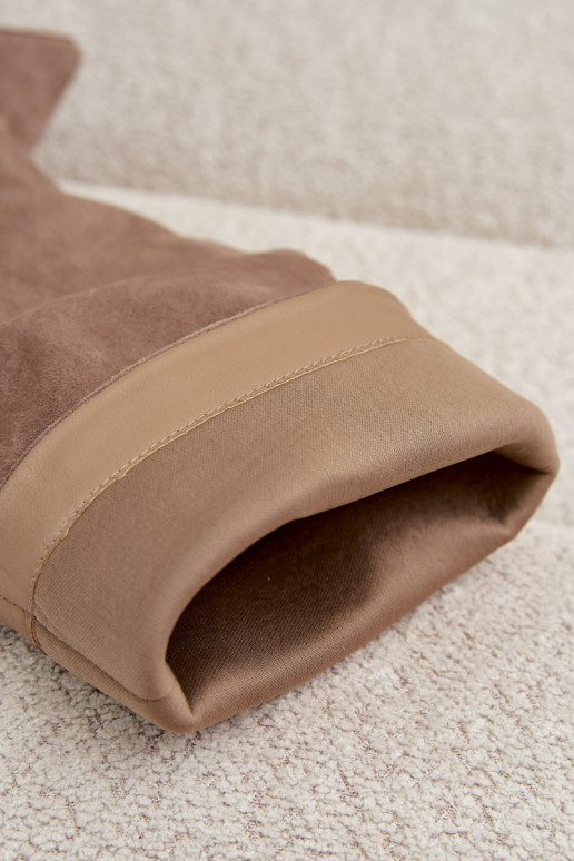 Slip-on vzor dlouhé boty s podpatky Ze Szpiczastym Noskiem khaki Blenia